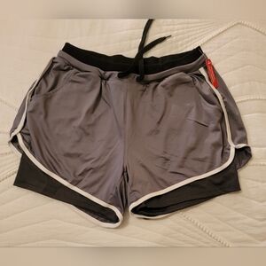 Grey Workout Shorts with Black Bike Shorts NWT